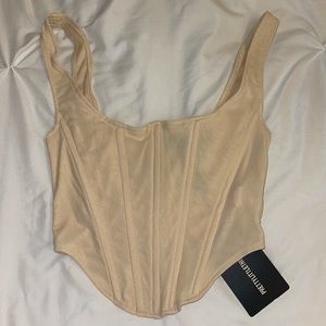 NWT Prettylittlething Mesh Corset Top